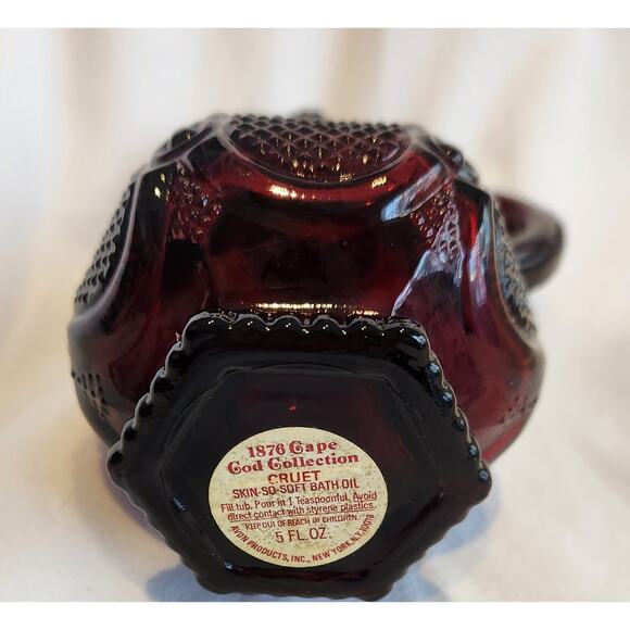 Avon Ruby Red Cruet Set – 1970s & 1876 Cape Cod – Original Stoppers – Vintage - Picture 4 of 5